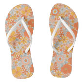 Tongs Motif à fleurs Orange Retro (Semelle)