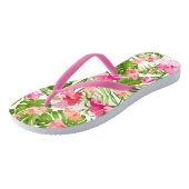 Tongs Motif à hibiscus palm monstère tropicale (Incliné)