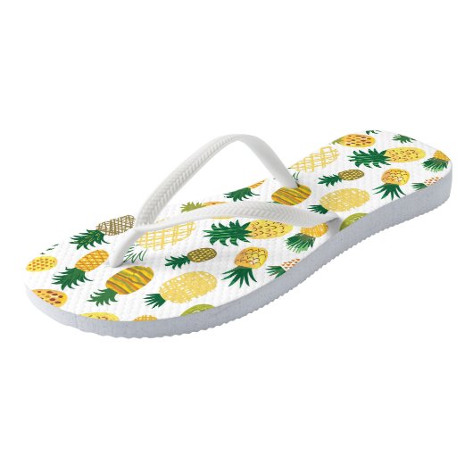 Tongs Motif à la mode d'ananas (Incliné)