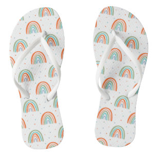 Tongs Motif à point arc-en-ciel coloré