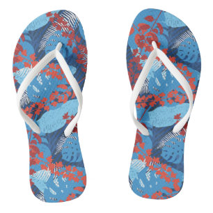 Tongs Motif Abstrait Hawaiian Leaf