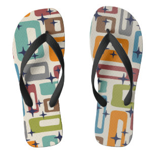 Tongs Motif Abstrait moderne rétro du milieu du siècle