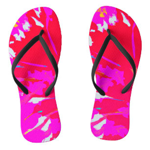 Tongs Motif Abstrait Rose Élégant