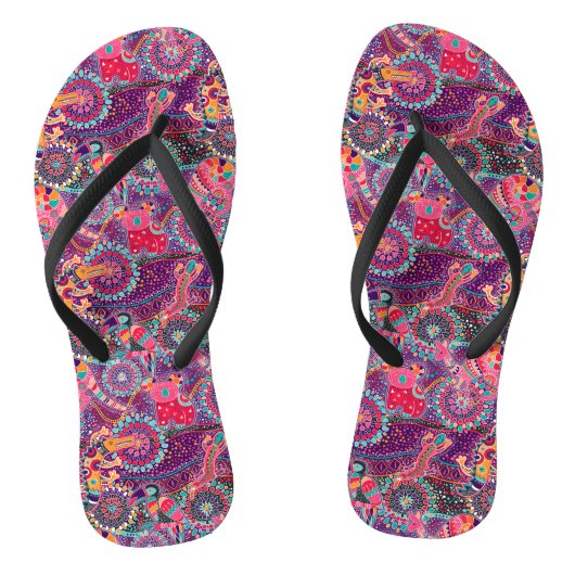 Tongs Motif animal de style ethnique (Semelle)