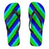 Tongs Motif arc-en-ciel bleu vert abstrait 3D (Semelle)