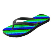 Tongs Motif arc-en-ciel bleu vert abstrait 3D (Incliné)