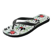 Tongs motif aux charmants pandas aux coeurs (Incliné)