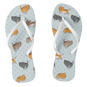 Tongs motif avec les chats drôles