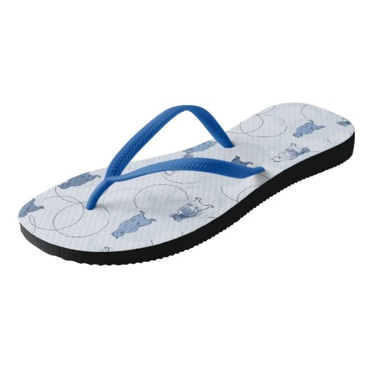 Tongs motif avec un grizzli (Incliné)