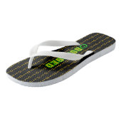 Tongs Motif binaire obsédé ou dédié noir (Incliné)