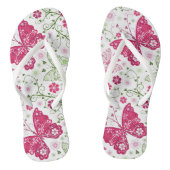 Tongs Motif blanc floral (Semelle)