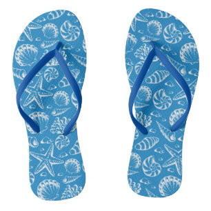Tongs Motif Blue Beach