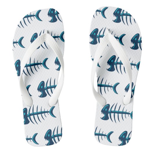 Tongs Motif Blue Fish Bones (Semelle)