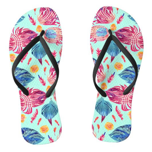 Tongs Motif Boho Feathers (Semelle)
