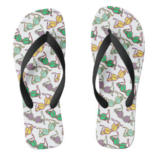 Tongs Motif Bra multicolore