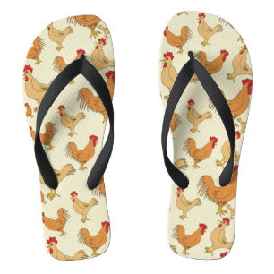 Tongs Motif Brown de conception du poulet