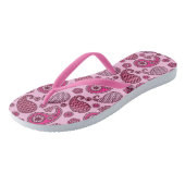 Tongs Motif cachemire, nuances de rose clair à profond (Incliné)