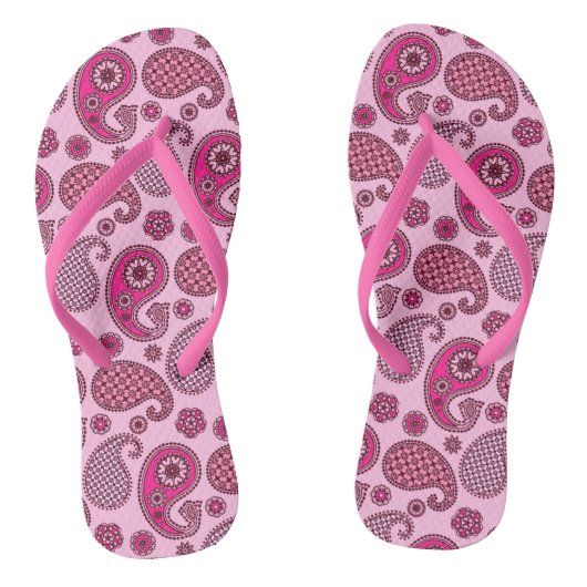 Tongs Motif cachemire, nuances de rose clair à profond (Semelle)
