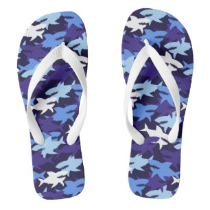 Tongs Motif Camouflage requins bleus