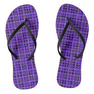 Tongs Motif Checker 01Ab. BG noir pourpre