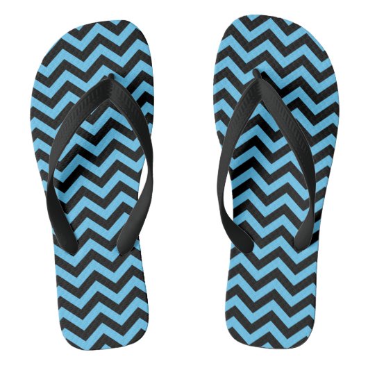 Tongs Motif Chevron bleu et noir (Semelle)