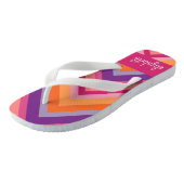 Tongs Motif Chevron rose chaud violet orange (Incliné)