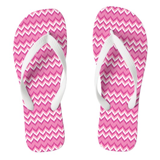 Tongs Motif Chevron Rose Et Blanc 2 (Semelle)