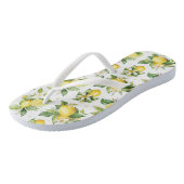 Tongs Motif citron, Fleurs de citron, Feuilles, Citrus (Incliné)