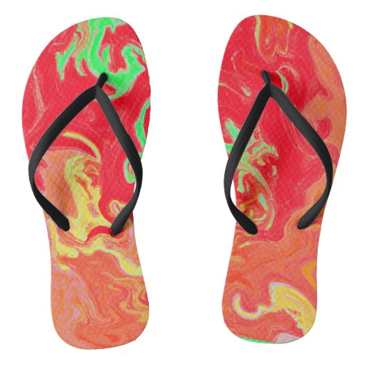 Tongs Motif coloré d'aquarelle (Semelle)