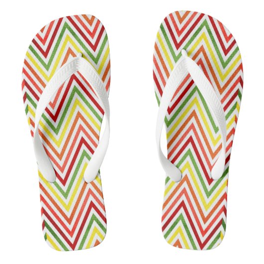 Tongs Motif coloré de Chevron de zigzag (Semelle)