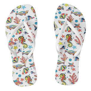 Tongs Motif coloré de la vie sous-marine