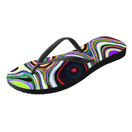 Tongs Motif d'abstraction coloré (Incliné)