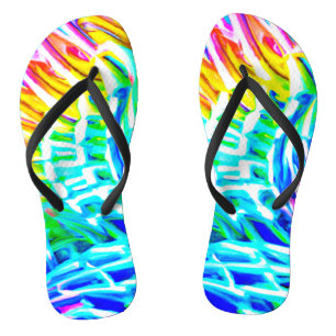 Tongs Motif d'abstractions colorées