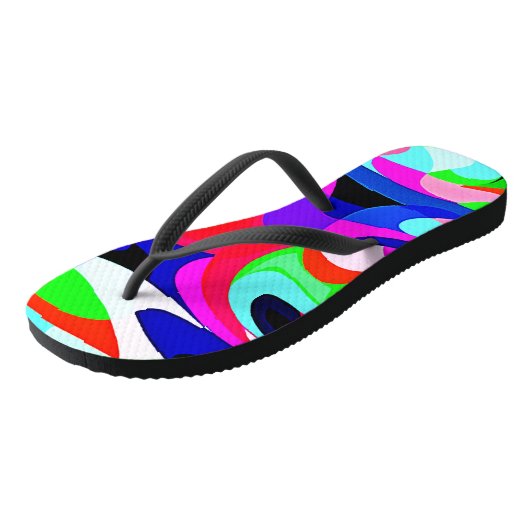 Tongs Motif d'abstractions colorées (Incliné)
