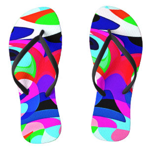 Tongs Motif d'abstractions vives et colorées