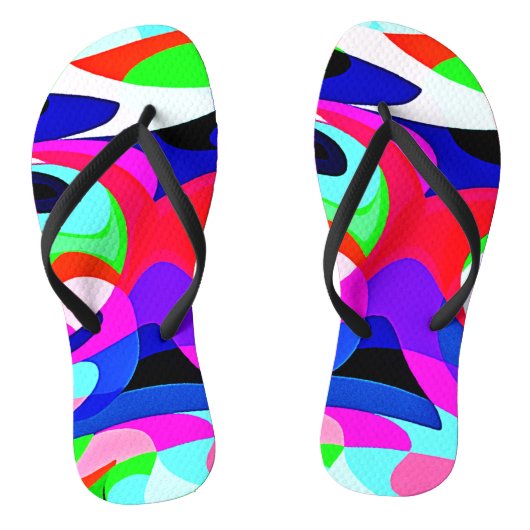Tongs Motif d'abstractions vives et colorées (Semelle)