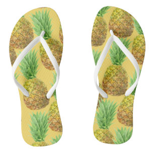Tongs Motif d'aquarelle ananas