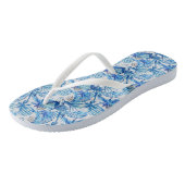 Tongs Motif d'aquarelle bleu clair (Incliné)