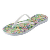 Tongs Motif d'aquarelle en fleurs exotiques (Incliné)