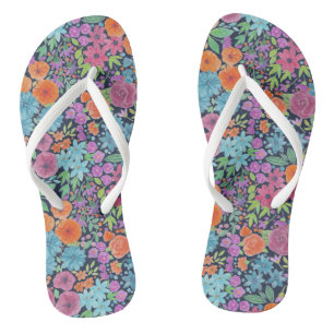 Tongs Motif d'aquarelle florale