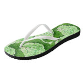 Tongs Motif d'aquarelle Hydrangea (Incliné)