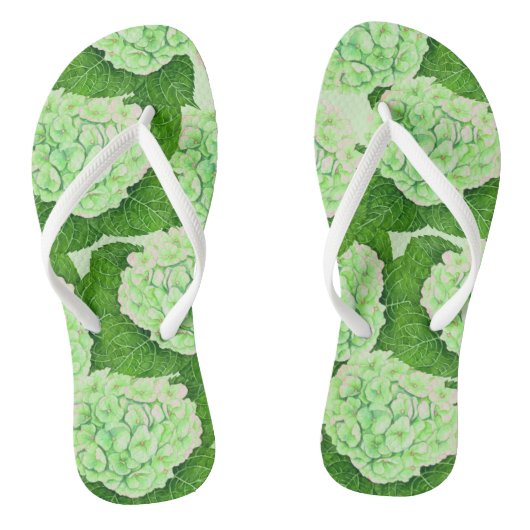 Tongs Motif d'aquarelle Hydrangea (Semelle)