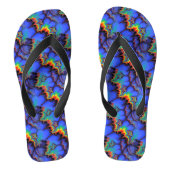 Tongs Motif d'art fractal à l'arc-en-ciel électrique (Semelle)