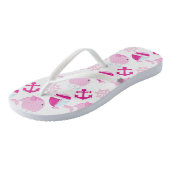 Tongs Motif De Baleines, Beaux Baleines, Baleines Roses (Incliné)
