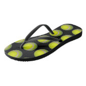 Tongs Motif de balle de tennis jaune, (Incliné)