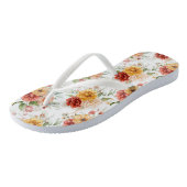 Tongs Motif de bouquet de fleurs Red Peony (Incliné)