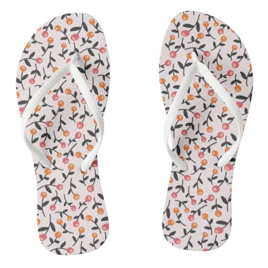 Tongs Motif de bourgeon floral bohème (Semelle)