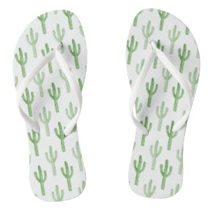 Tongs Motif de cactus aquarelle