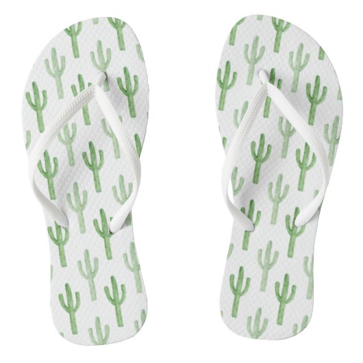 Tongs Motif de cactus aquarelle (Semelle)