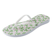 Tongs Motif de cactus et de fleurs roses (Incliné)